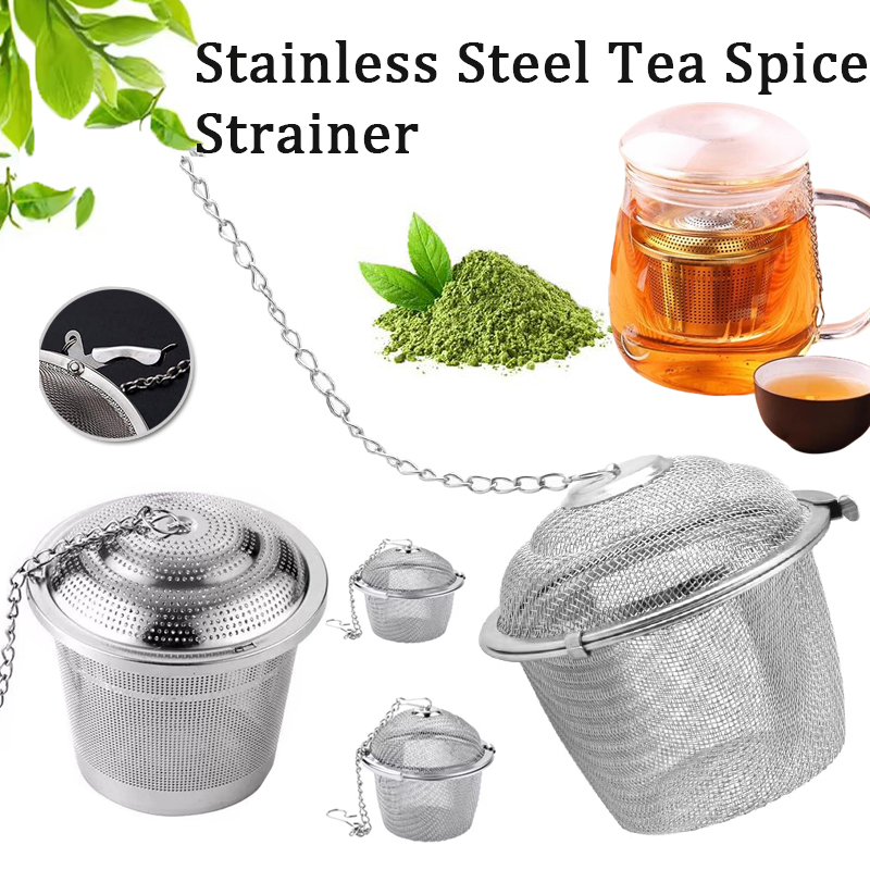 Tea Strainer Mesh - 1-2 個ステンレス鋼ティースパイスストレーナー調味料ボールメッシュハーブボールティーケトルロックティーフィルター再利用可能