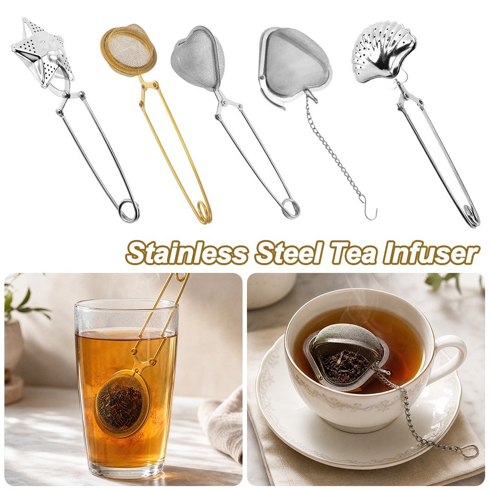Tea Strainer Mesh - 創造的なステンレス製茶こし、再利用可能なティーバッグディフューザー、メッシュティーフィルター、茶器、茶こし、キッチン用品