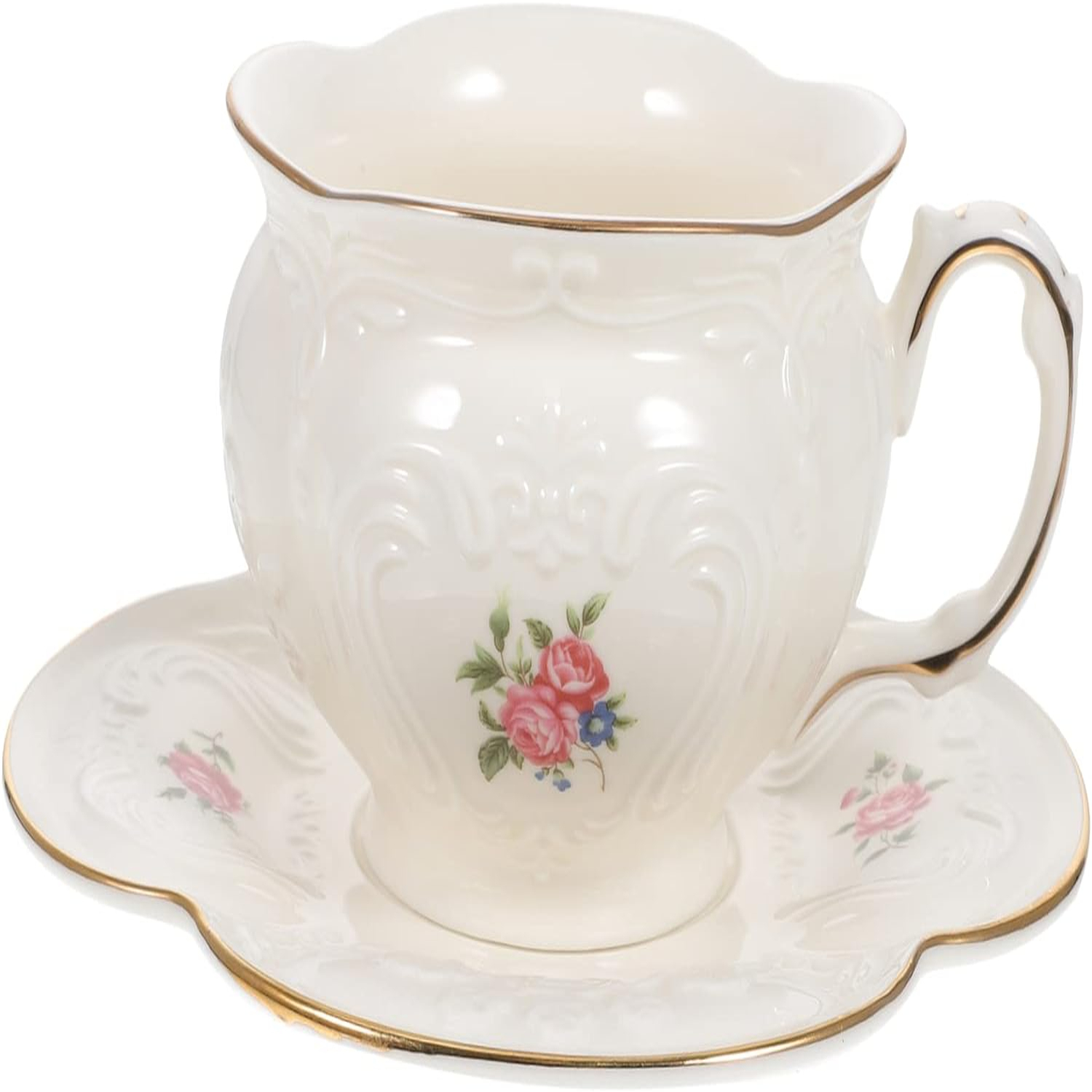 Morning Tea Coffee - エレガントでスタイリッシュな男性的なセラミックティーセット - 完璧な朝の儀式のための繊細なタッチ - M用のバルクコーヒーマグとソーサー