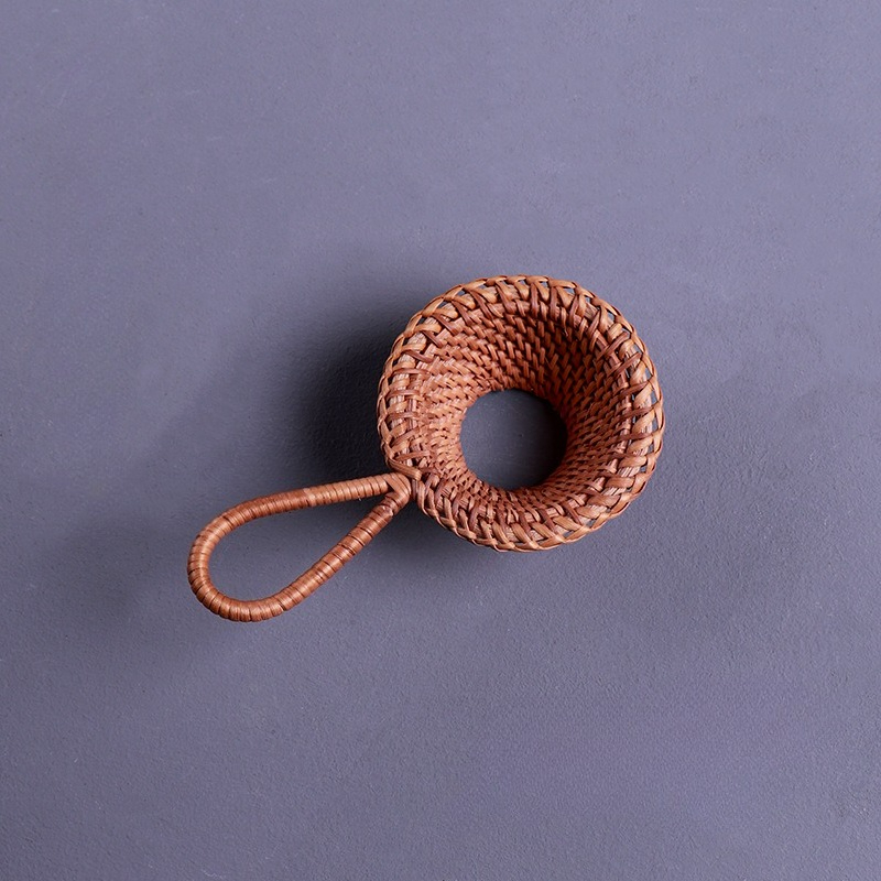 Tea Strainer Mesh - 籐製茶こし 手作り茶こし 細かいメッシュ付き ナチュラルスタイル ルーズリーフ用 家庭用キッチン用