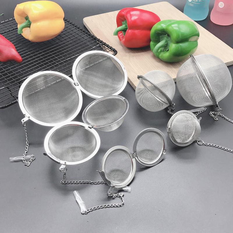 Tea Strainer Mesh - ティーボール ステンレス鋼ティーインフューザー ステンレス鋼メッシュティーボール ティーストレーナー チェーン付き 調味料スパイスストレーナー