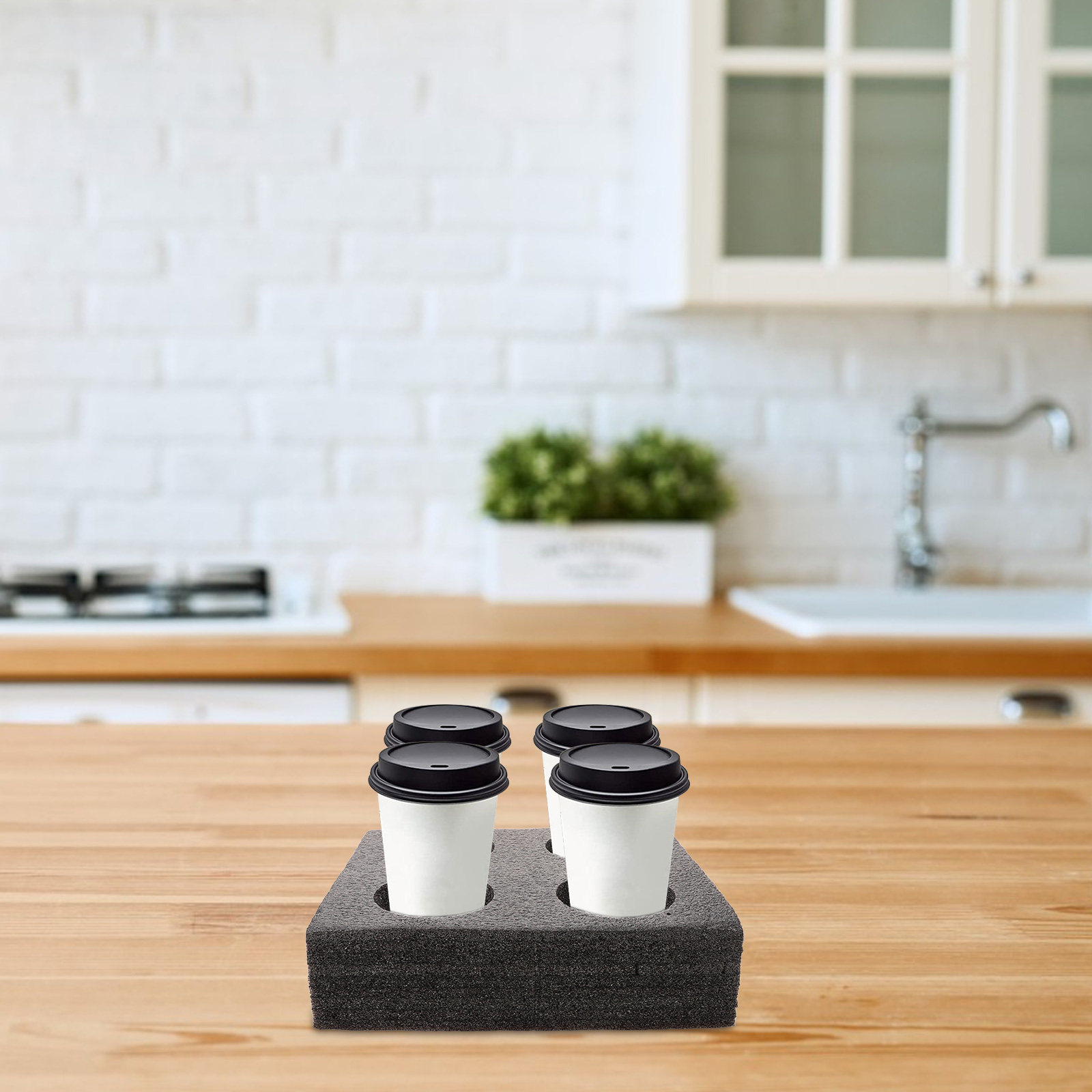 4杯用マルチホールカップキャリアトレイ、テイクアウトドリンク - Coffee Tea With Milk のレビューと価格
