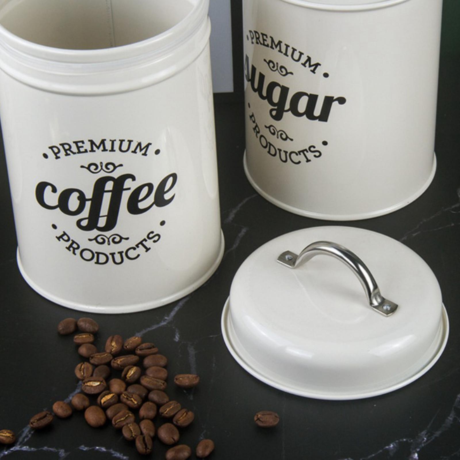 キッチン収納用金属製キャニスター、気密コーヒー・紅茶・砂糖容 - Coffee Tea Sugar Container Set のレビューと価格