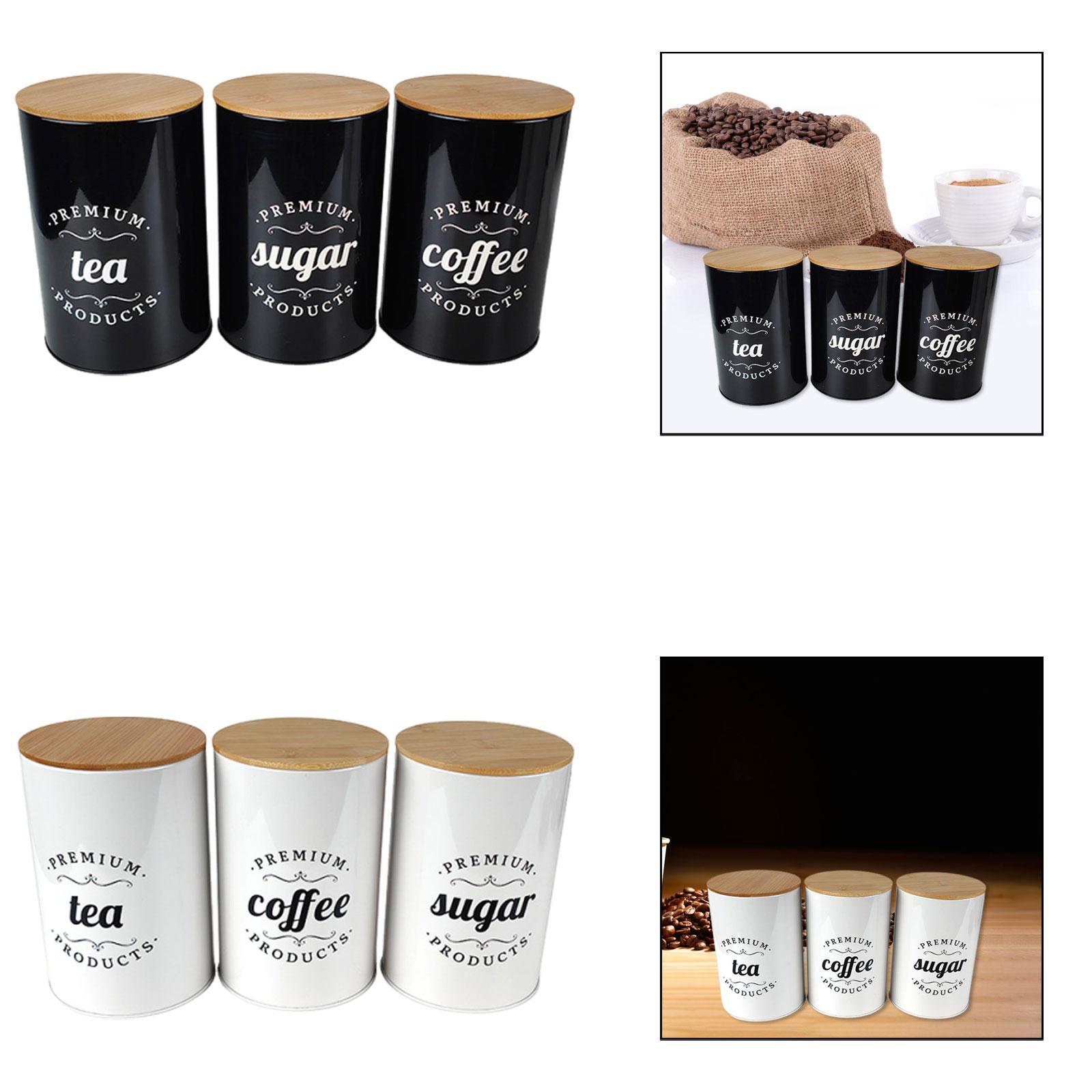 コーヒー、紅茶、砂糖容器、食品保存容器、瓶、装飾ギフト、飾り - Coffee Tea Sugar Container Set のレビューと価格