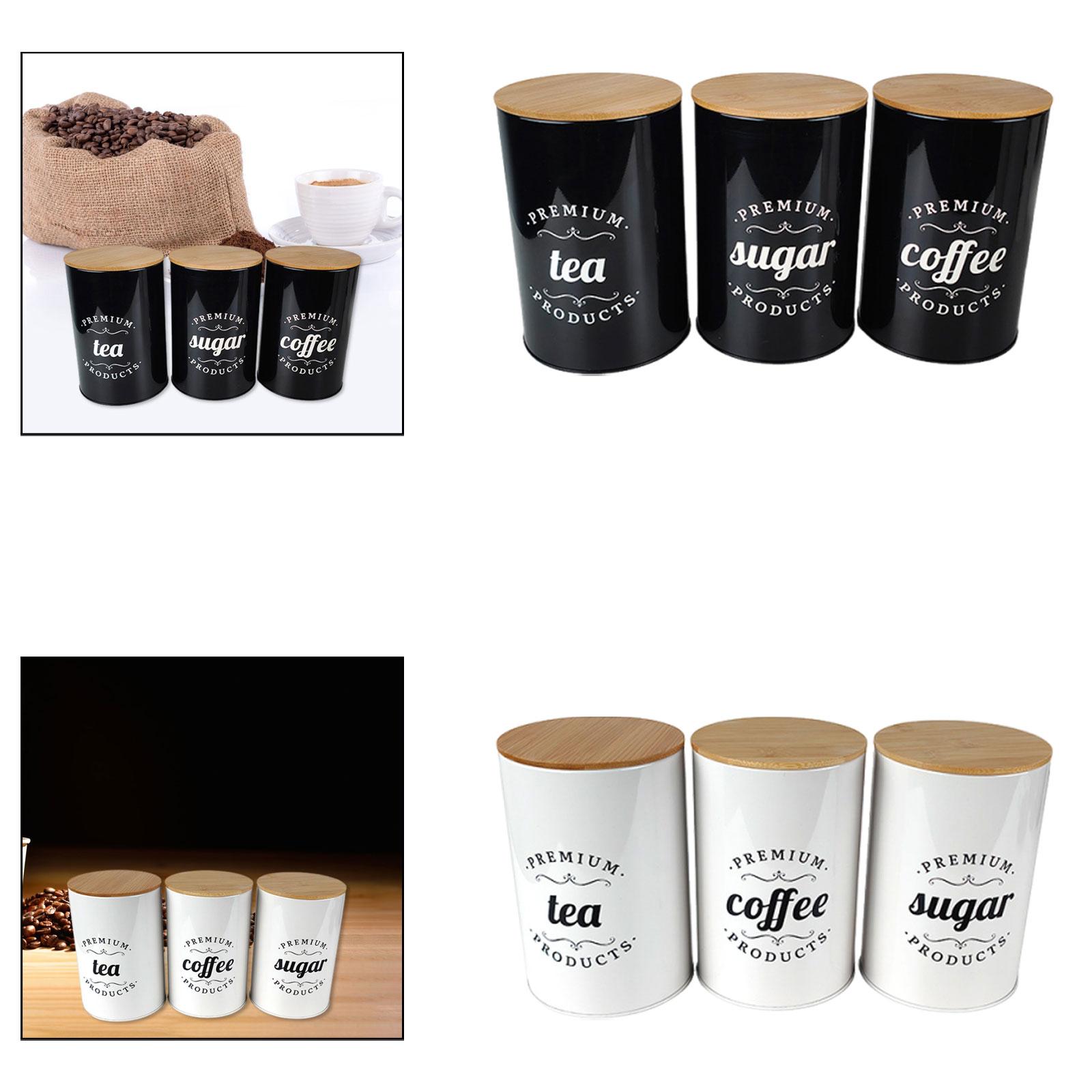 コーヒー、紅茶、砂糖容器、食品保存容器、瓶、装飾ギフト、飾り - Coffee Tea Sugar Container Set のレビューと価格