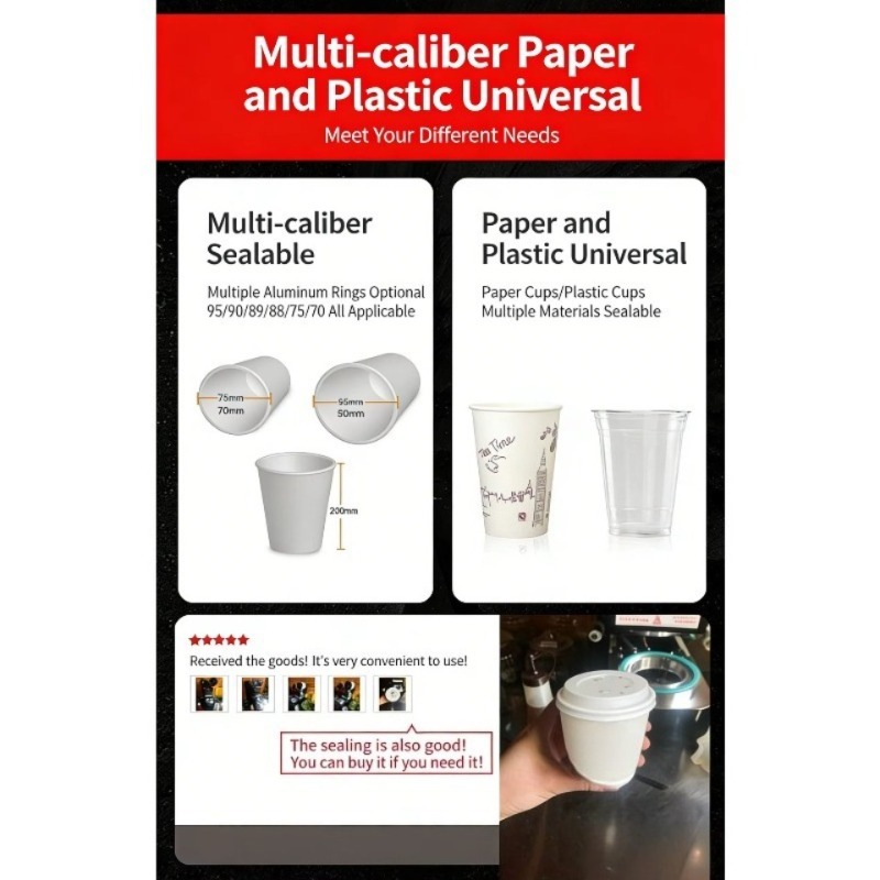 自動プラスチックカップシーリングマシン 業務用 フィルムロー - Coffee Tea With Milk のレビューと価格