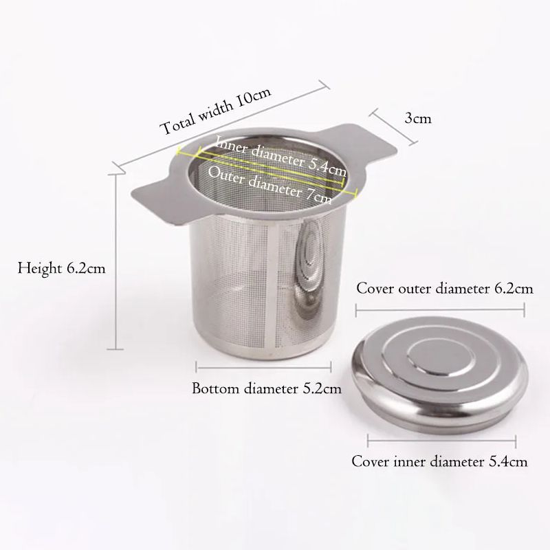 蓋付きメッシュステンレス製茶こし、家庭用両耳式茶こし、再利用 - Tea Strainer Mesh のレビューと価格