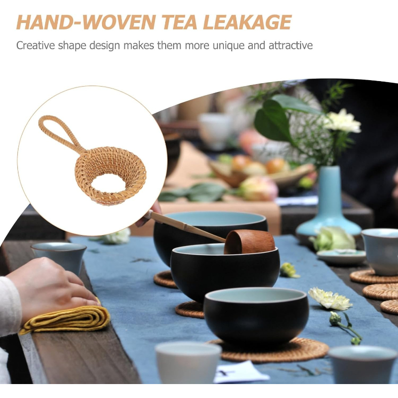 籐製茶こし 手作り茶こし 細かいメッシュ付き ナチュラルスタ - Tea Strainer Mesh のレビューと価格