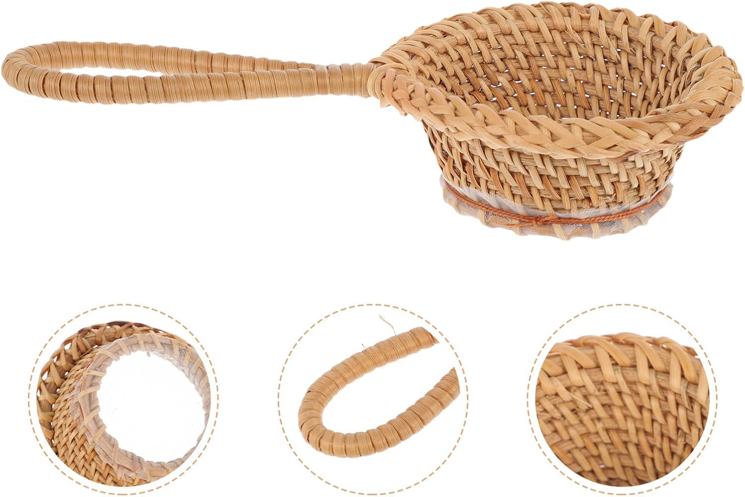 籐製茶こし 手作り茶こし 細かいメッシュ付き ナチュラルスタ - Tea Strainer Mesh のレビューと価格