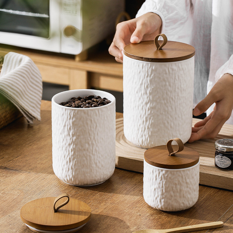 ロックパターンセラミックティーストレージキャニスター気密キッ - Coffee Tea Sugar のレビューと価格