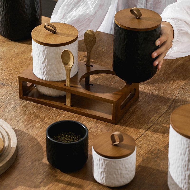 ロックパターンセラミックティーストレージキャニスター気密キッ - Coffee Tea Sugar のレビューと価格