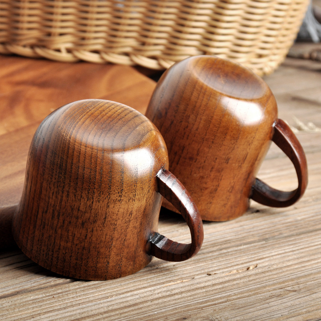 木製コーヒーマグカップ 手作り天然木ティーカップ 素朴な家庭 - Morning Tea Coffee のレビューと価格