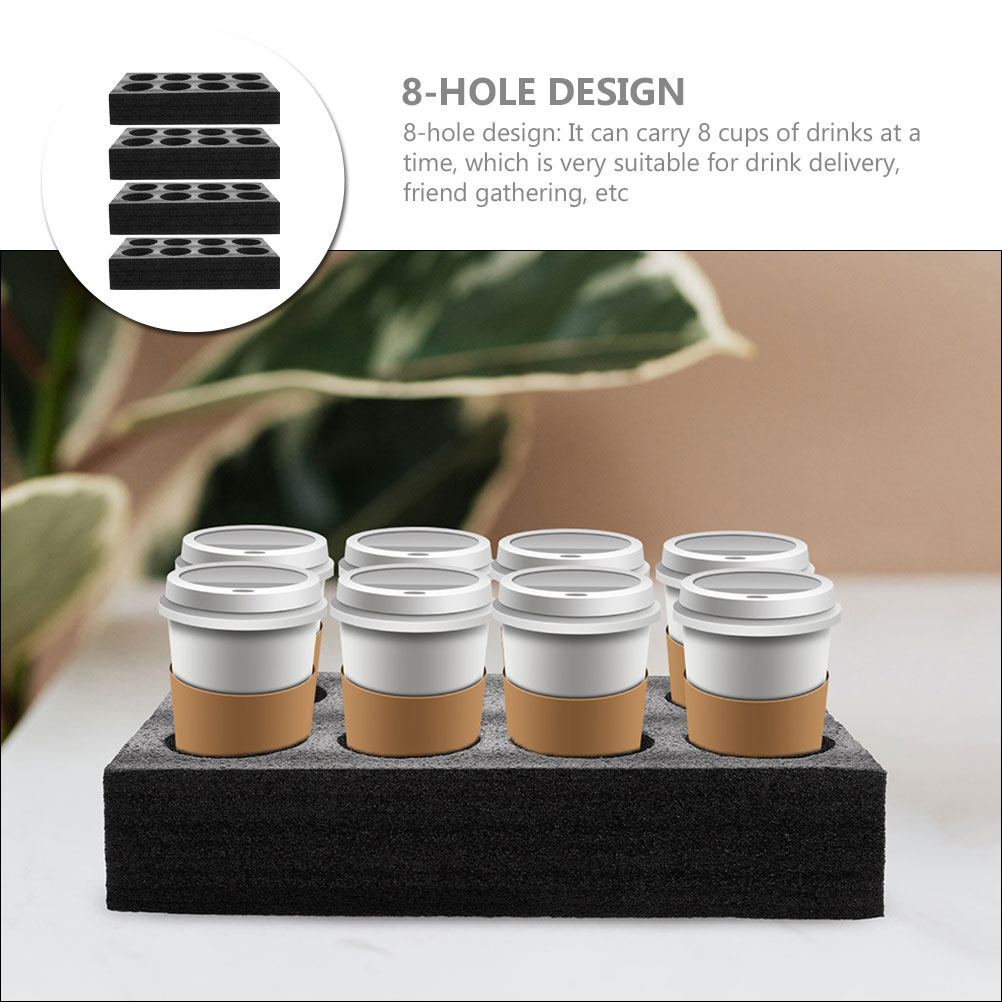 4個入り 8穴ドリンクカップトレイ プレミアム耐衝撃ドリンク - Coffee Tea With Milk のレビューと価格