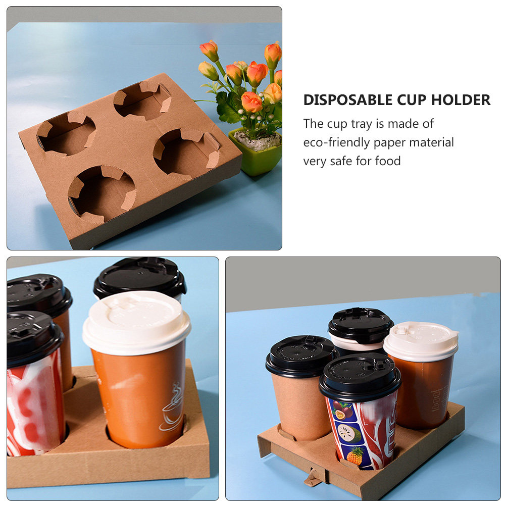 10 個環境に優しい生分解性紙ドリンクキャリアトレイコーヒー - Coffee Tea With Milk のレビューと価格