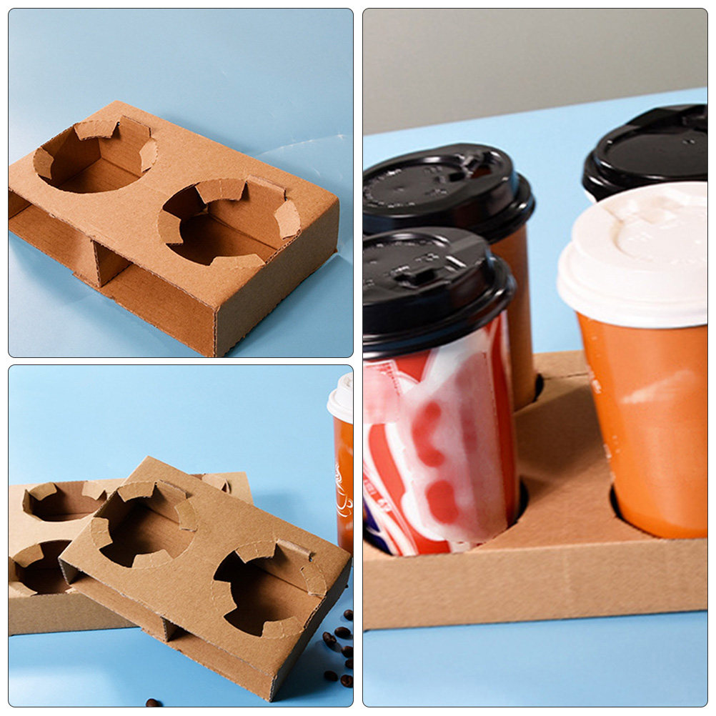 10 個環境に優しい生分解性紙ドリンクキャリアトレイコーヒー - Coffee Tea With Milk のレビューと価格