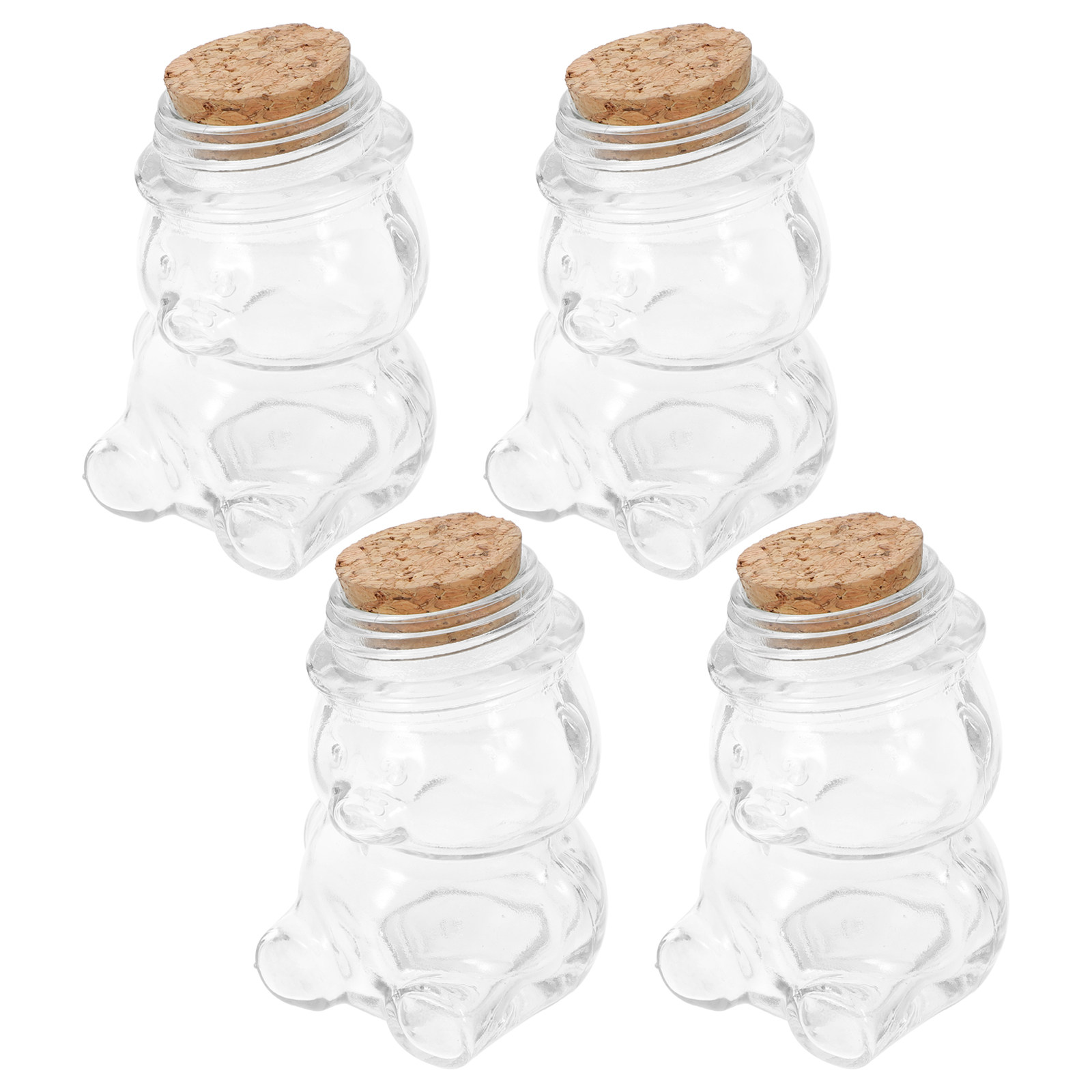 4個入りガラスキャンディジャーセット 透明な気密食品保存容器 - Coffee Tea Sugar のレビューと価格